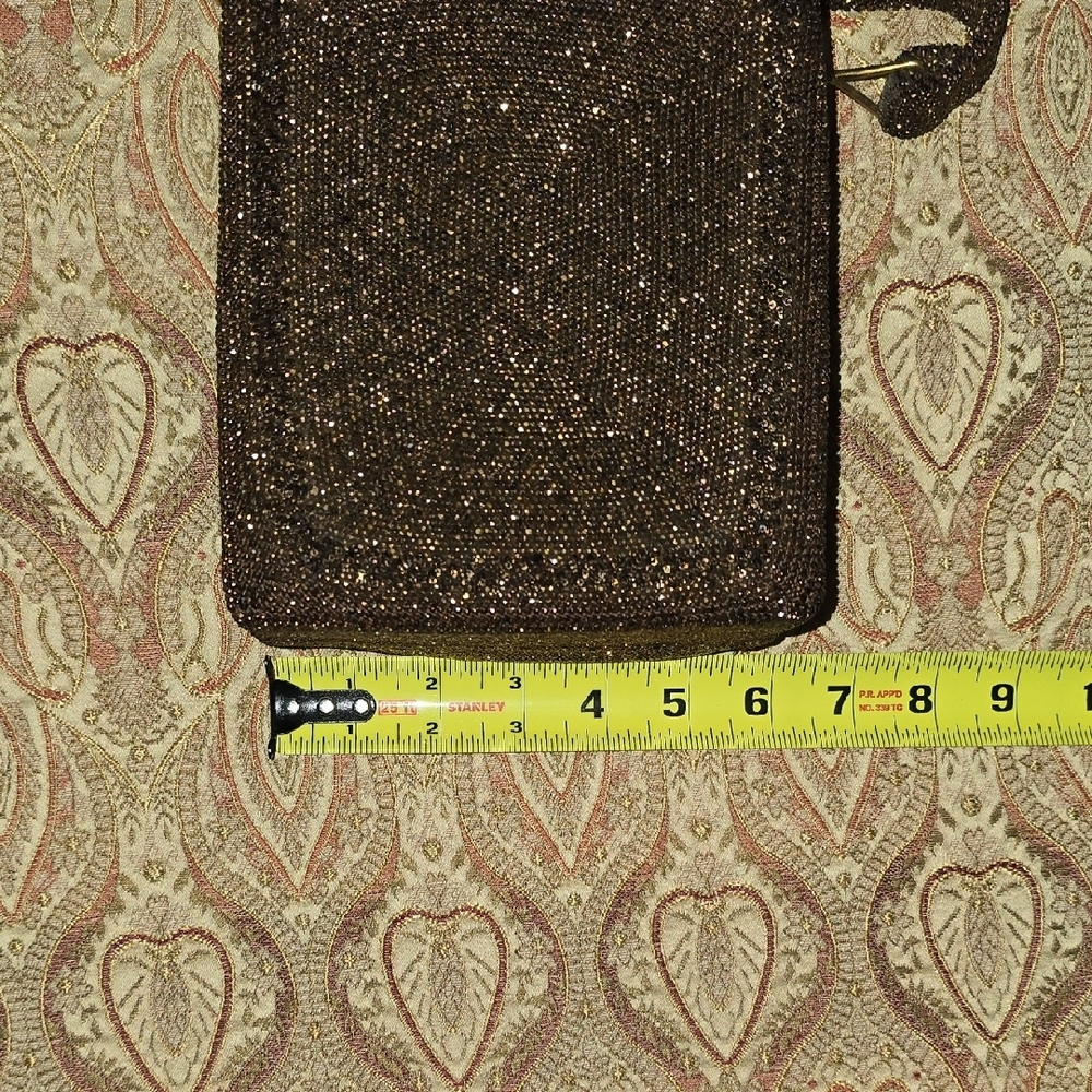 Vintage DU BONNETTE Mid Century Coppery Brown Beaded Evening Bag - Picture 10 of 13